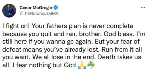 Conor McGregor (via Twitter)