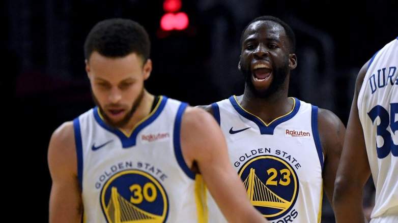 Stephen Curry and Draymond Green of the Golden State Warriors.