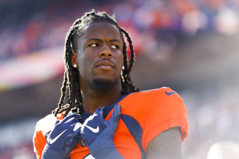 Denver Broncos wide receiver Jerry Jeudy stands on the sideline