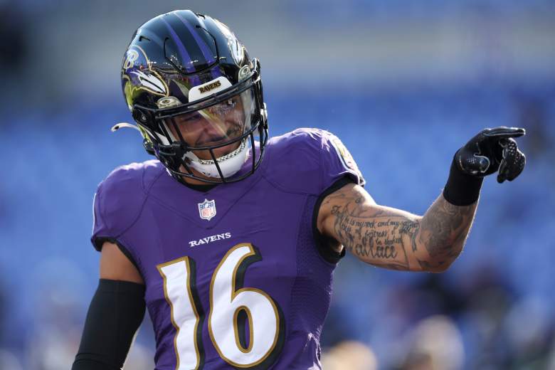 Baltimore Ravens wide receiver Tylan Wallace works out during the team's  NFL football training camp practice at M&T Stadium, Saturday, July 30, 2022,  in Baltimore. (AP Photo/Julio Cortez Stock Photo - Alamy