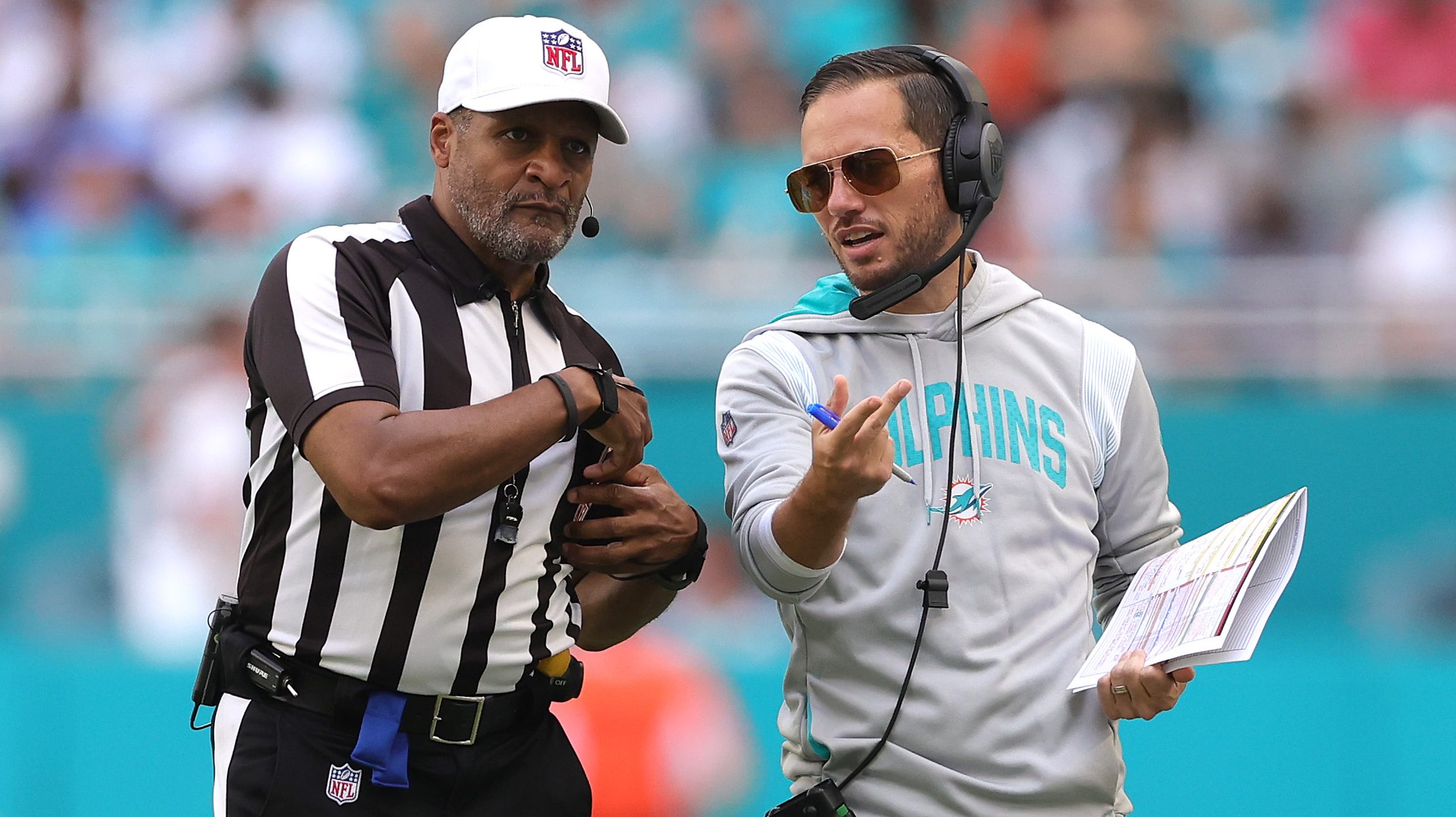 Dolphins Coach in Stands with Fans: An Engaging Experience