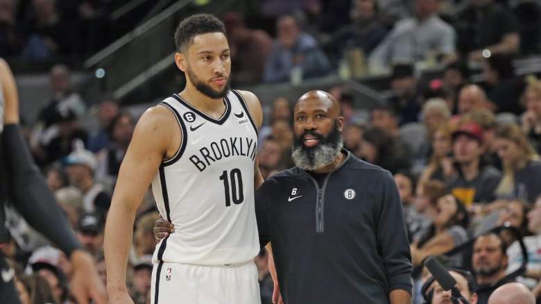 Ben Simmons and Jacque Vaughn of the Brooklyn Nets.