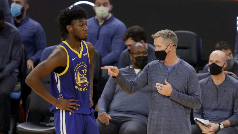 James Wiseman and Steve Kerr of the Golden State Warriors.
