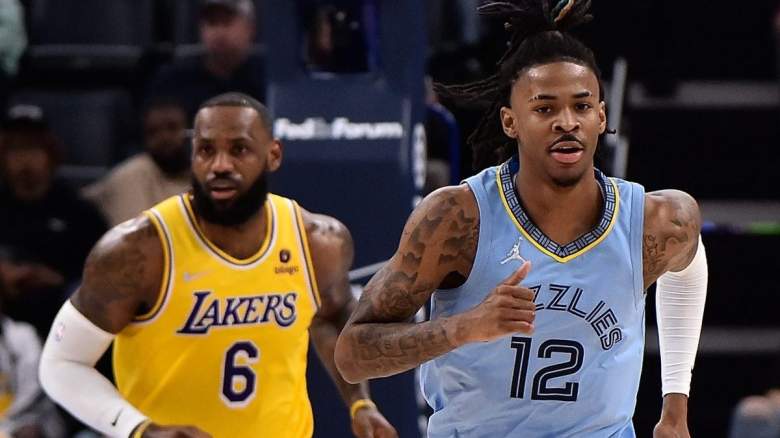 LeBron James of the Los Angeles Lakers and Ja Morant of the Memphis Grizzlies.