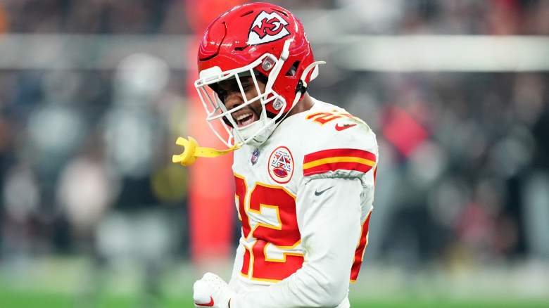 Kansas City Chiefs safety Juan Thornhill (22) runs during an NFL football  game against the Washington Football Team, Sunday, Oct. 17, 2021 in  Landover, Md. (AP Photo/Daniel Kucin Jr Stock Photo - Alamy