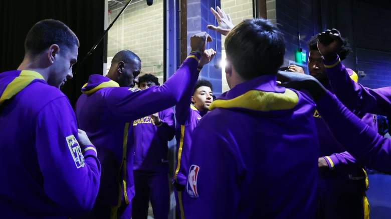 Los Angeles Lakers Pre-Game Huddle