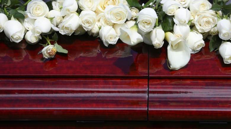 Flowers on a casket