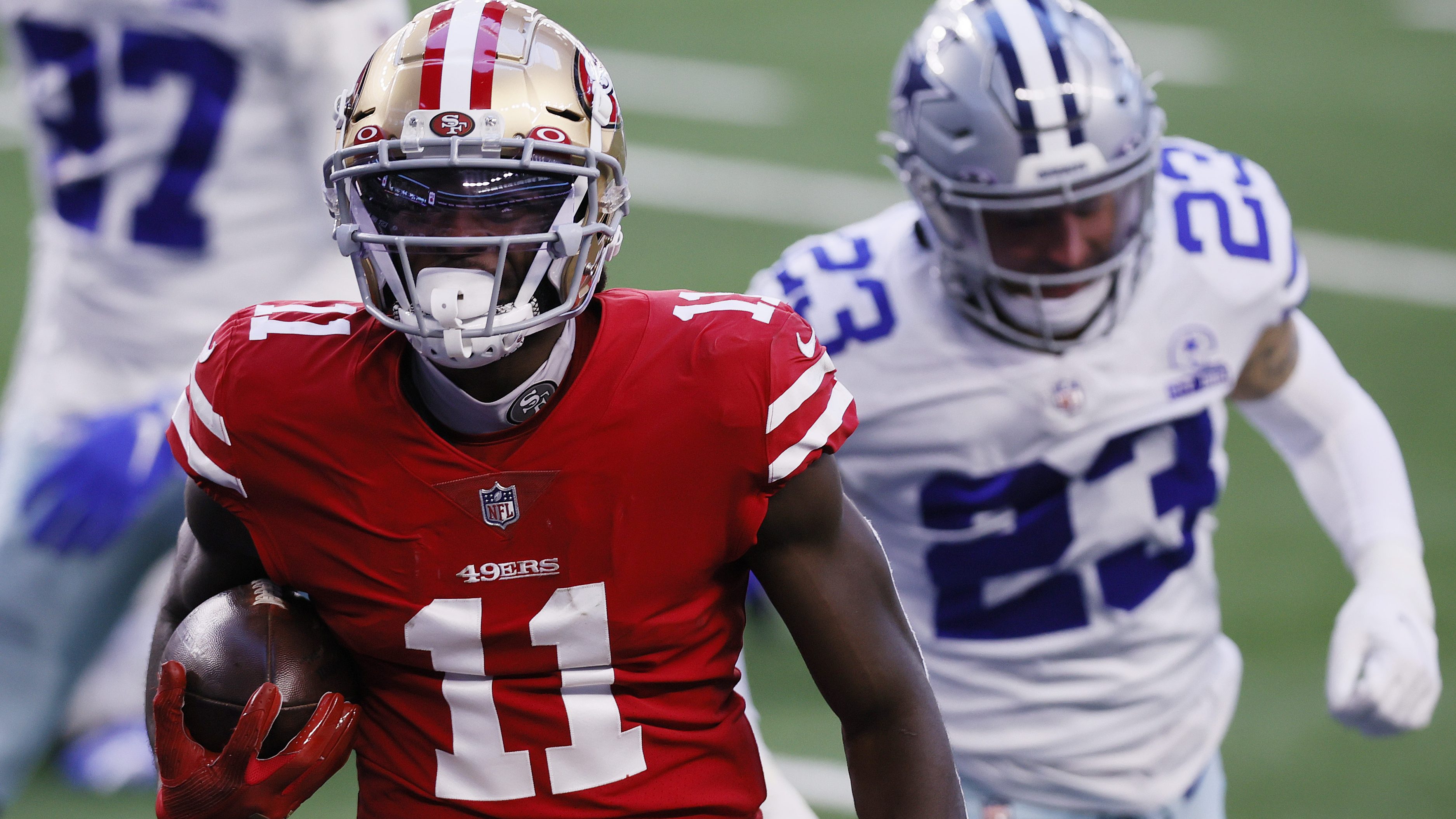 49ers WR Brandon Aiyuk picks Chiefs to defeat 'lucky' Eagles in