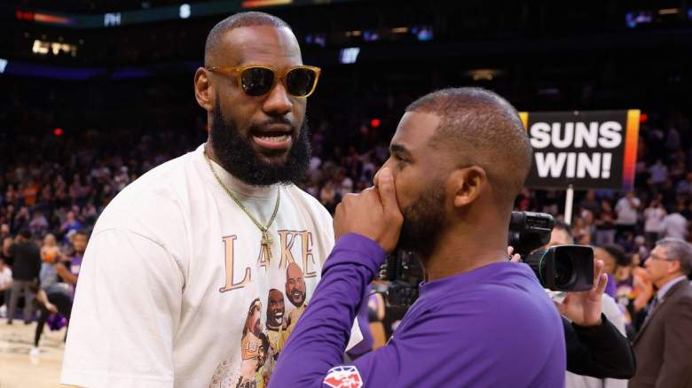 LeBron James of the Los Angeles Lakers and Chris Paul of the Phoenix Suns.