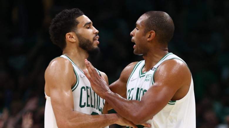 Jayson Tatum and Al Horford of the Boston Celtics.