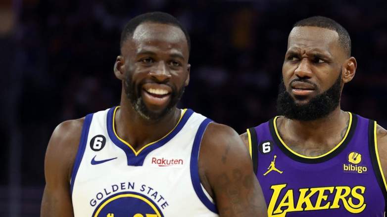 Draymond Green of the Golden State Warriors and LeBron James of the Los Angeles Lakers.