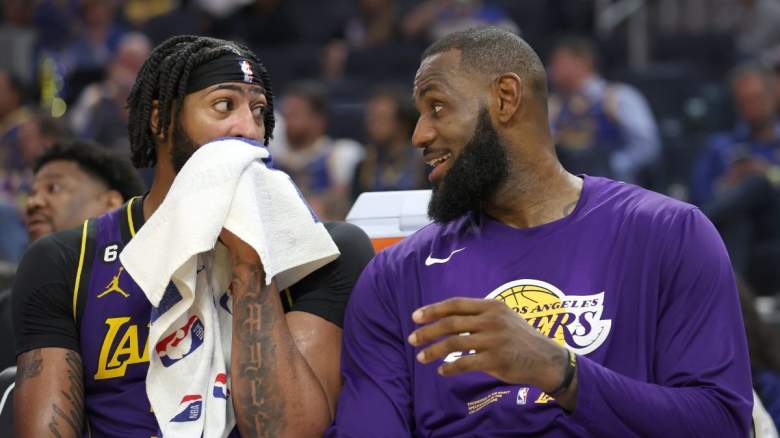 Anthony Davis and LeBron James of the Los Angeles Lakers.
