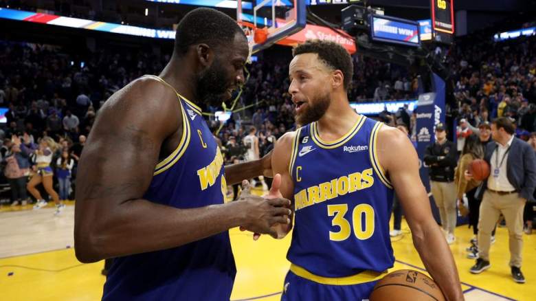 Stephen Curry and Draymond Green of the Golden State Warriors.