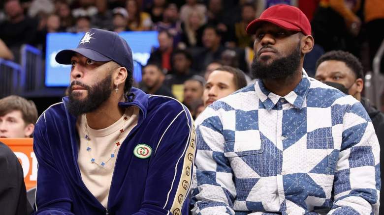 Anthony Davis and LeBron James of the Los Angeles Lakers. Davis has been linked to the Dallas Mavericks.