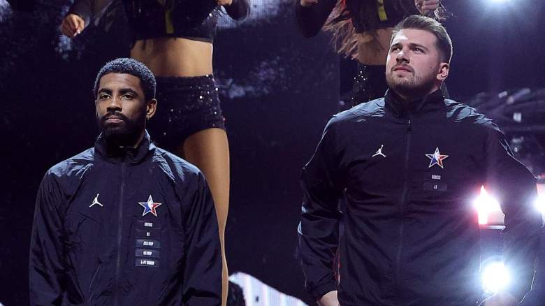 Kyrie Irving and Luka Doncic of the Dallas Mavericks.