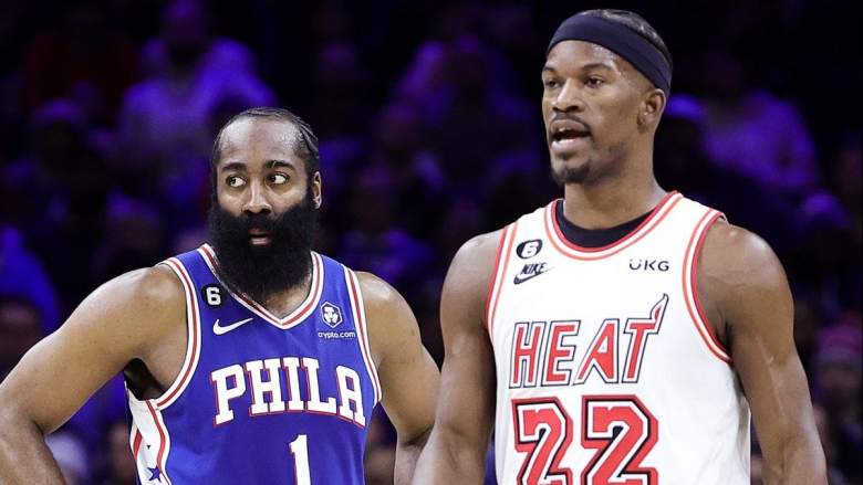 James Harden on the Philadelphia 76ers and Jimmy Butler of the Miami Heat.
