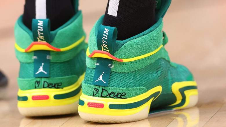 Jayson Tatum Wearing Jordan Brand Shoes During A Boston Celtics Game