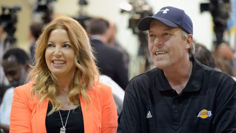 Jeanie Buss and her brother Jim Buss