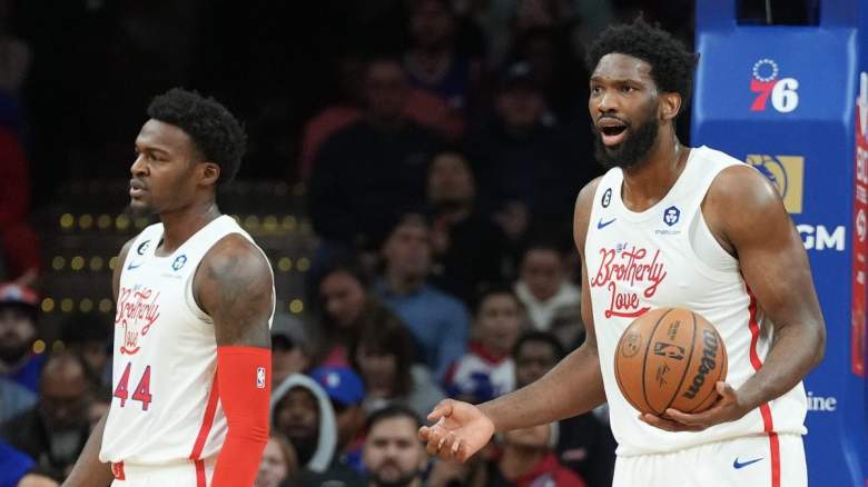 Joel Embiid and Paul Reed of the Philadelphia 76ers. Reed discussed the chip on his should he brought to the recent matchup against the Miami Heat.