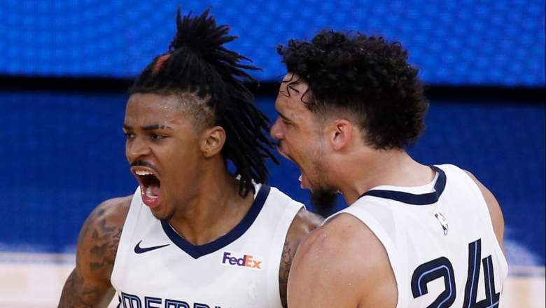 Ja Morant and Dillon Brooks of the Memphis Grizzlies. Brooks recently dropped a hate-filled rant on the Golden State Warriors and Draymond Green.