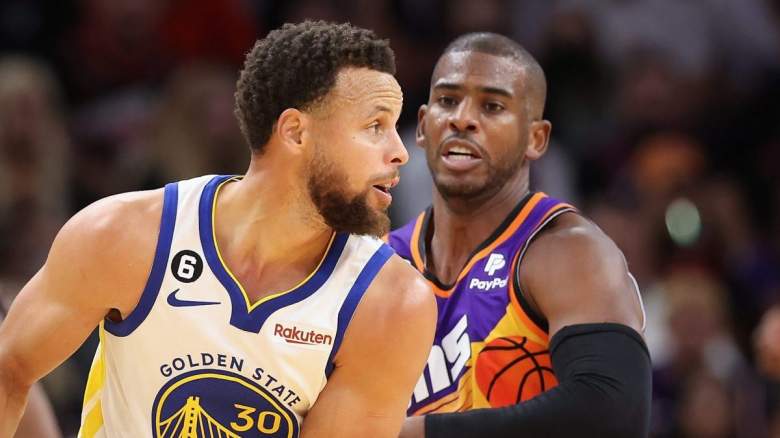 Stephen Curry of the Golden State Warriors and Chris Paul of the Phoenix Suns.