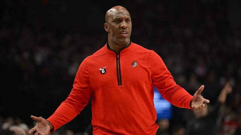Chauncey Billups, head coach of the Portland Trailblazers. Billups wasn't happy with his squad after squandering a 23-point lead to the Golden State Warriors.