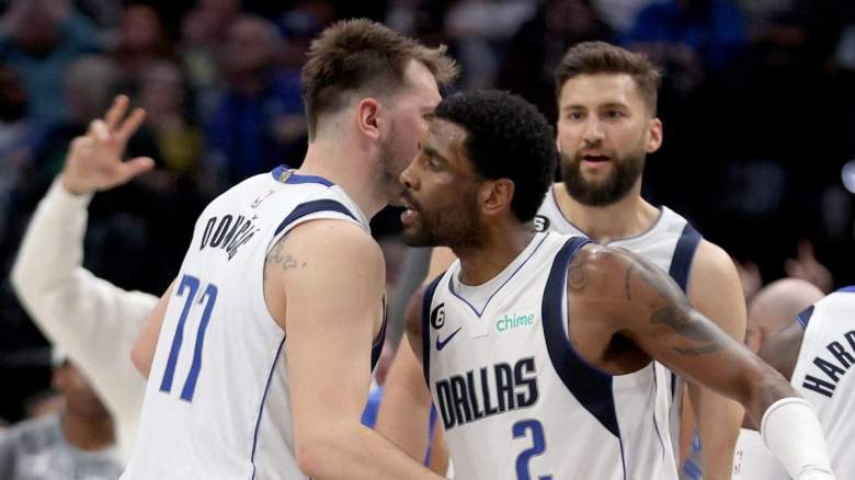 Luka Doncic and Kyrie Irving of the Dallas Mavericks.