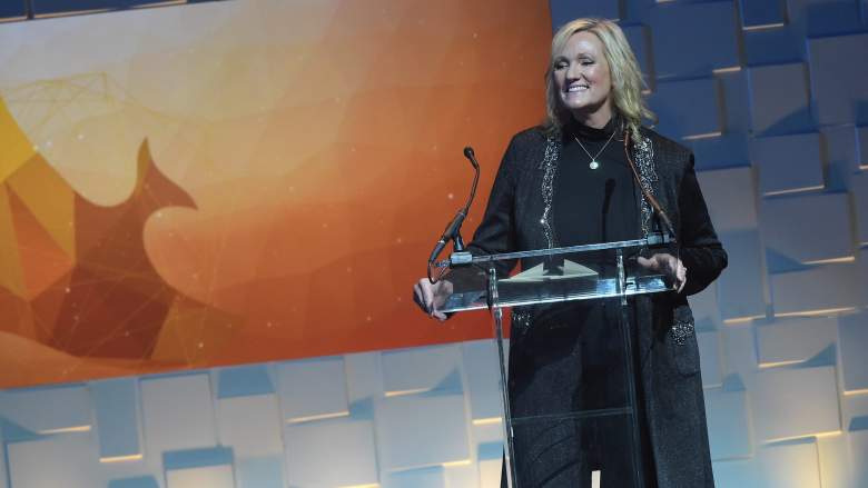 Karen Kingsbury speaks onstage during the 45th Annual Dove Awards in 2014.