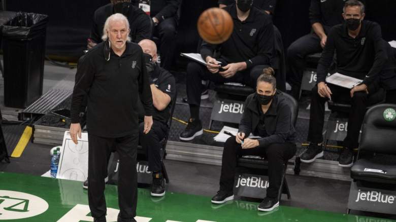 Greg Popovich Coaching Against The Boston Celtics