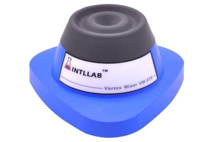 Dark blue and grey INTLLAB brand vortex mixer