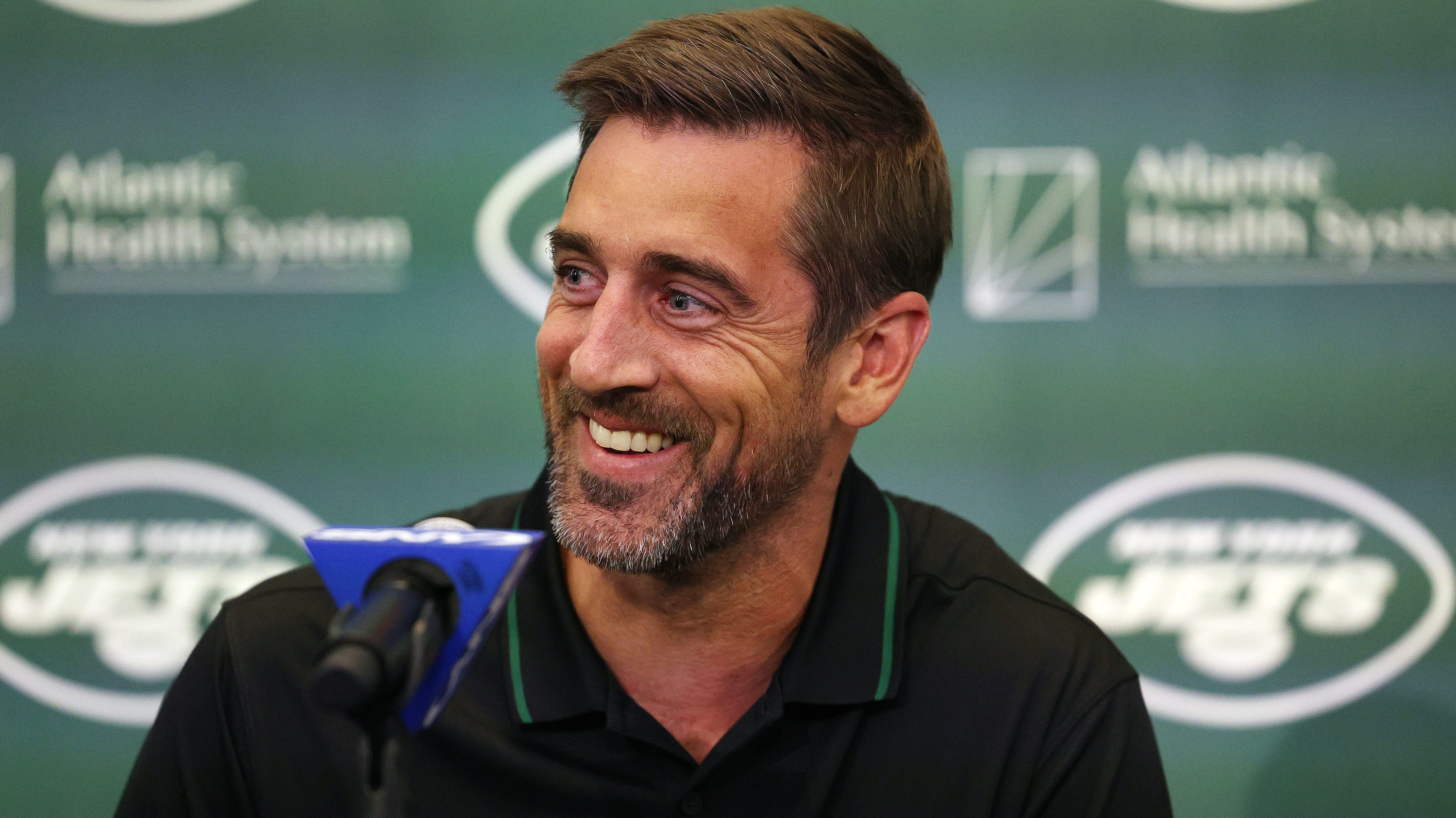 Aaron Rodgers introduced as New York Jets quarterback: 'This is a surreal  day for me'