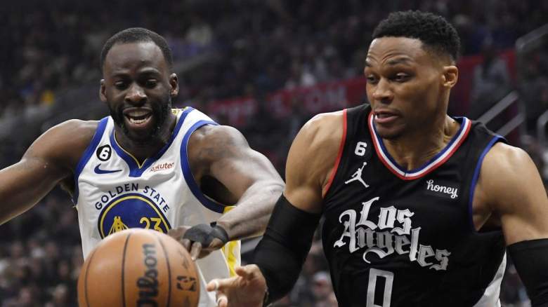 Golden State Warriors star Draymond Green and Russell Westbrook of the Los Angeles Clippers.