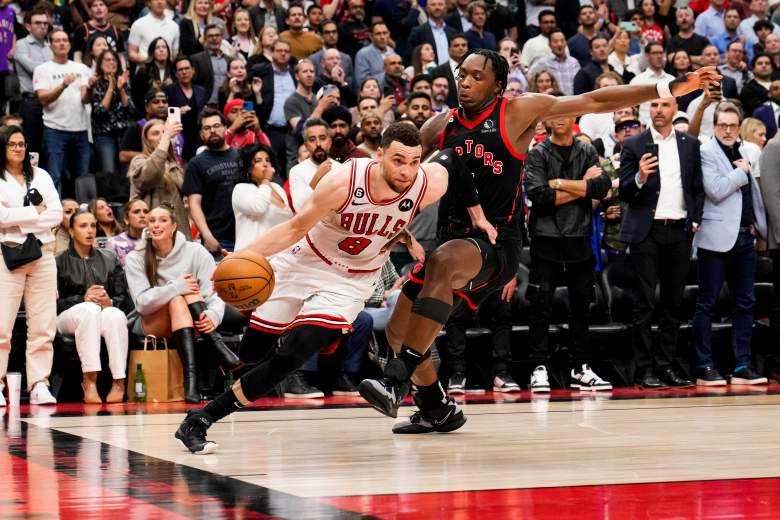 O.G. Anunoby guards Zach LaVine