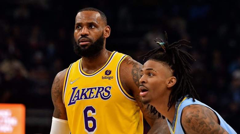 LeBron James of the Los Angeles Lakers and Ja Morant of the Memphis Grizzlies.