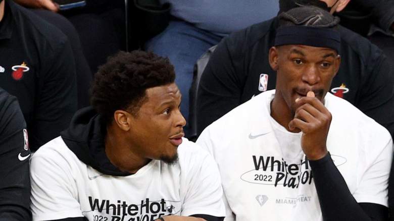 Kyle Lowry and Jimmy Butler of the Miami Heat.