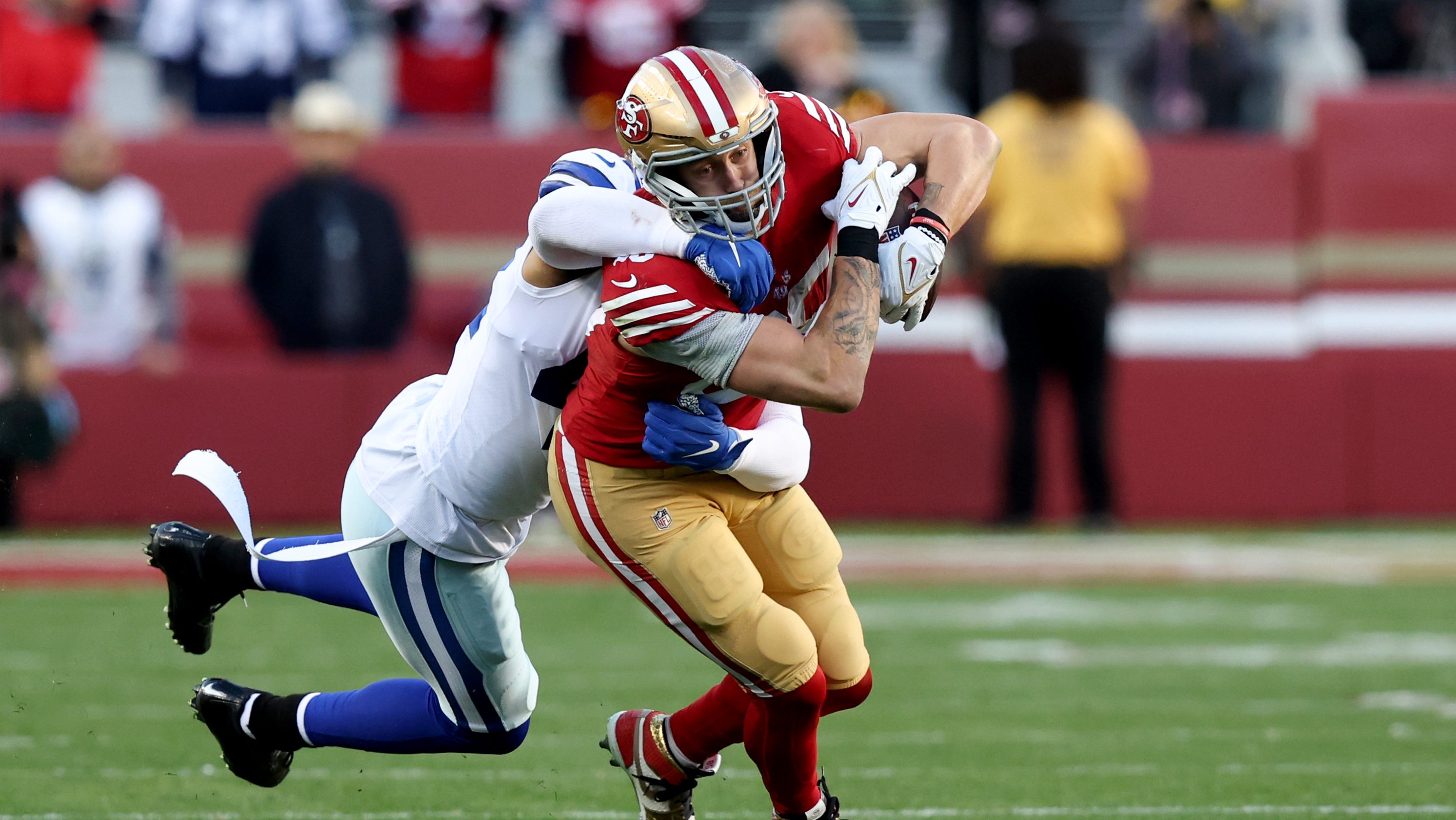 49ers' George Kittle flagged for controversial pass interference