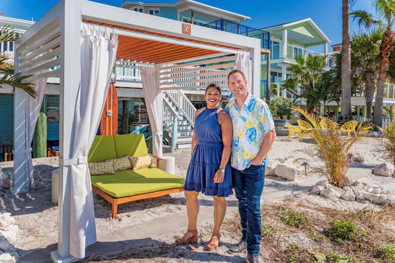 Mika and Brian Kleinschmidt in 100 Day Dream Home Beachfront Hotel