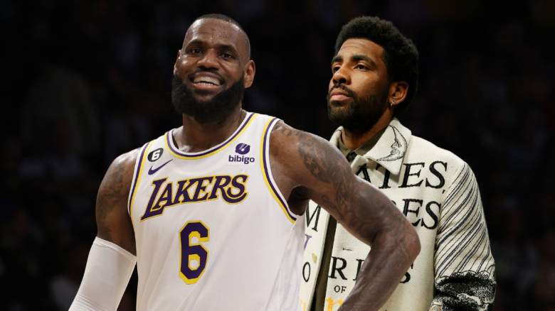 LeBron James of the Los Angeles Lakers and Kyrie Irving of the Dallas Mavericks.