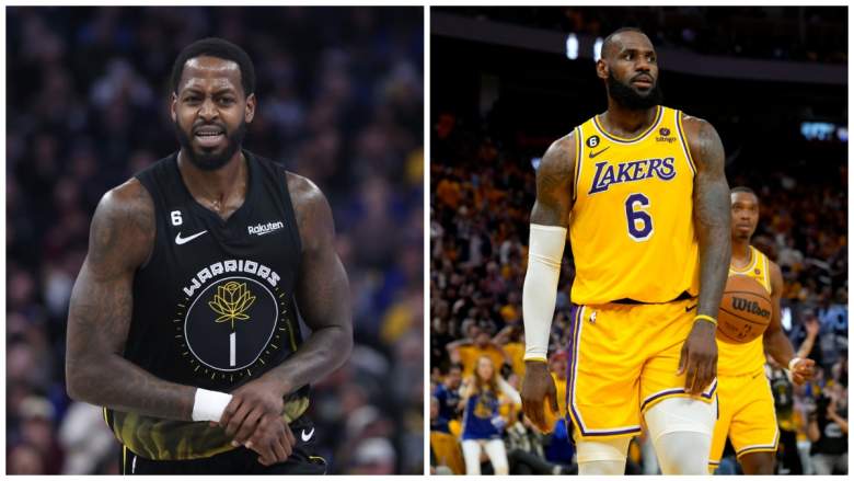 Warriors' JaMychal Green and Lakers' LeBron James