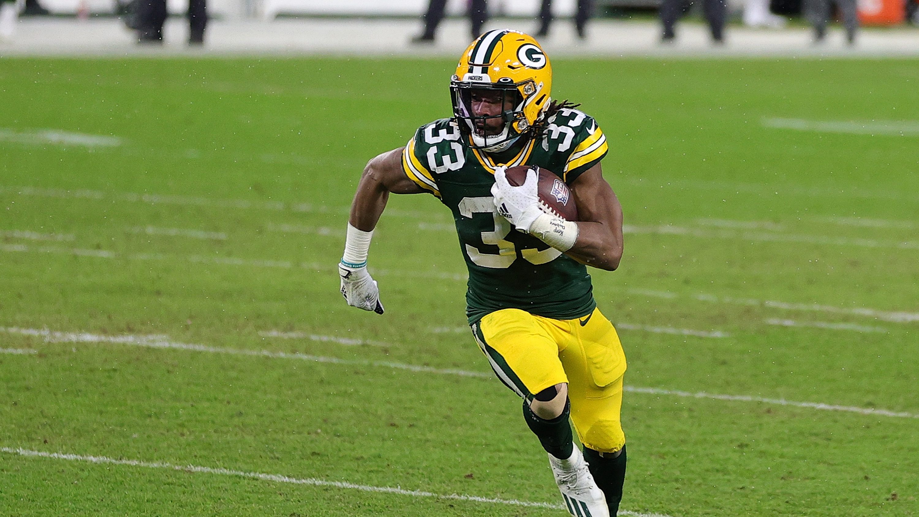 Aaron Jones & AJ Dillon Green Bay Packers Unsigned Runs