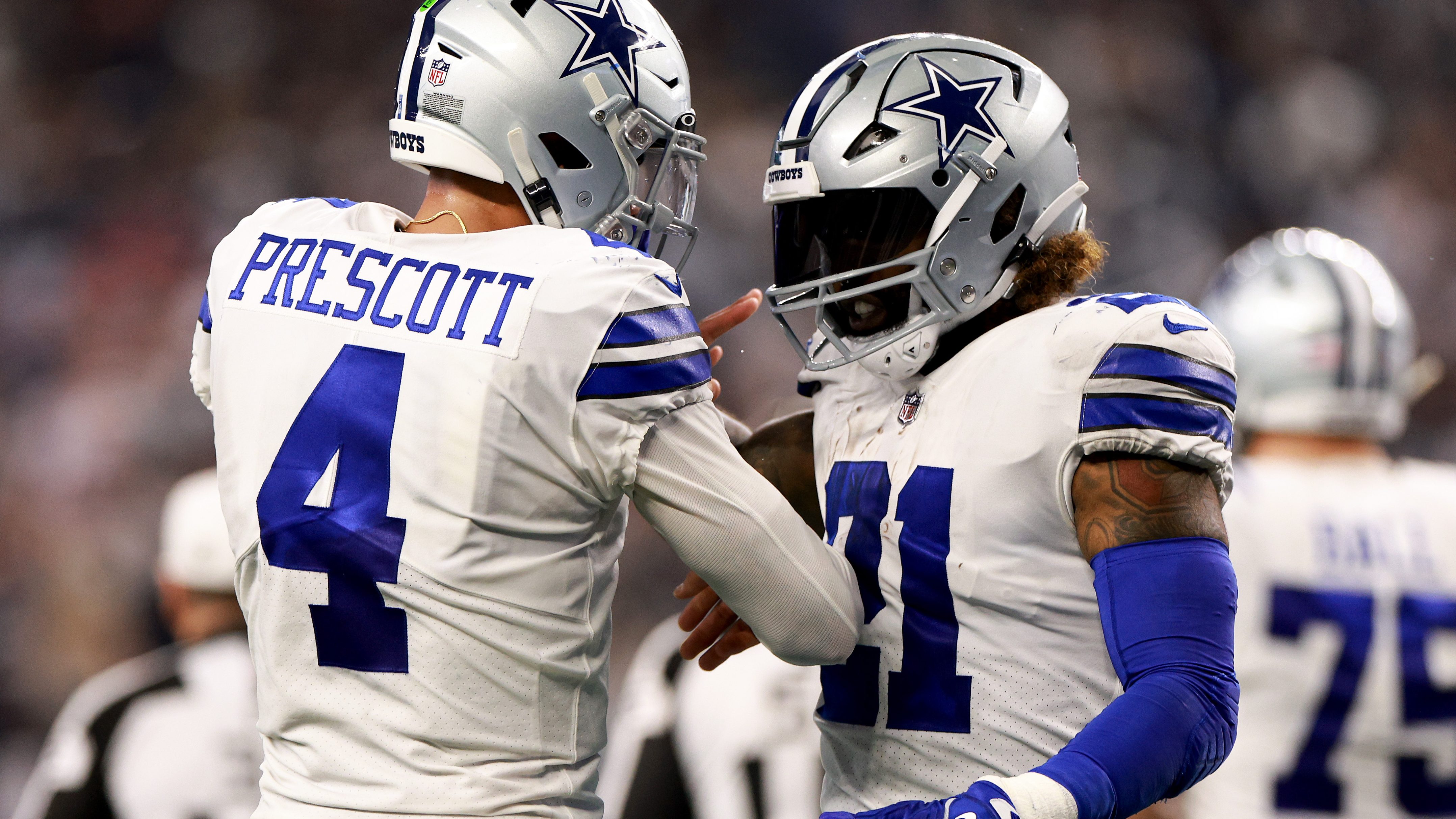 Dallas Cowboys wide receiver Simi Fehoko (81) smiles as he enters the field  before a preseason NFL football game against the Los Angeles Chargers  Saturday, Aug. 20, 2022, in Inglewood, Calif. (AP