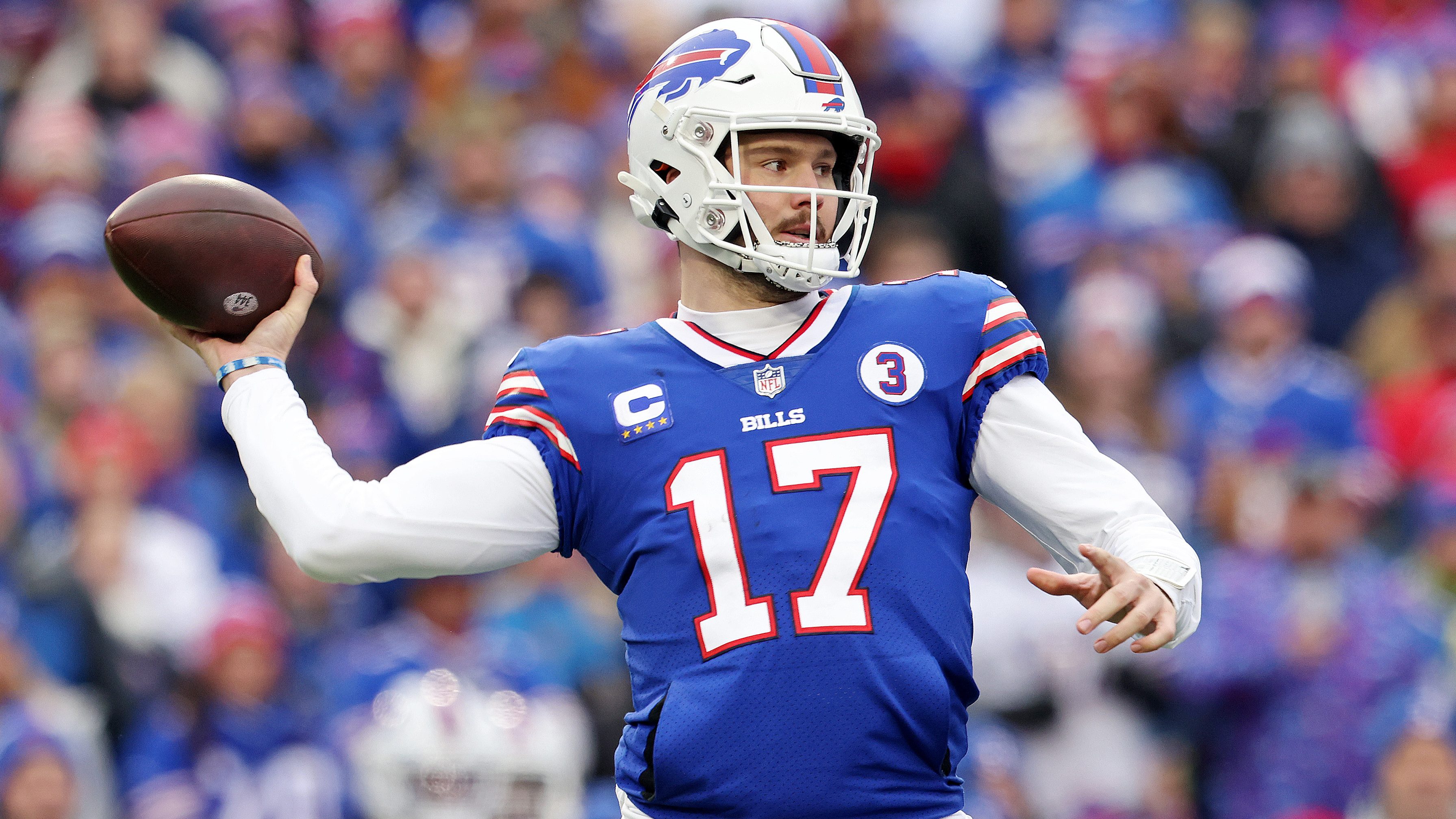 Josh Allen, quarterback of the Buffalo Bills, catches balls in the News  Photo - Getty Images