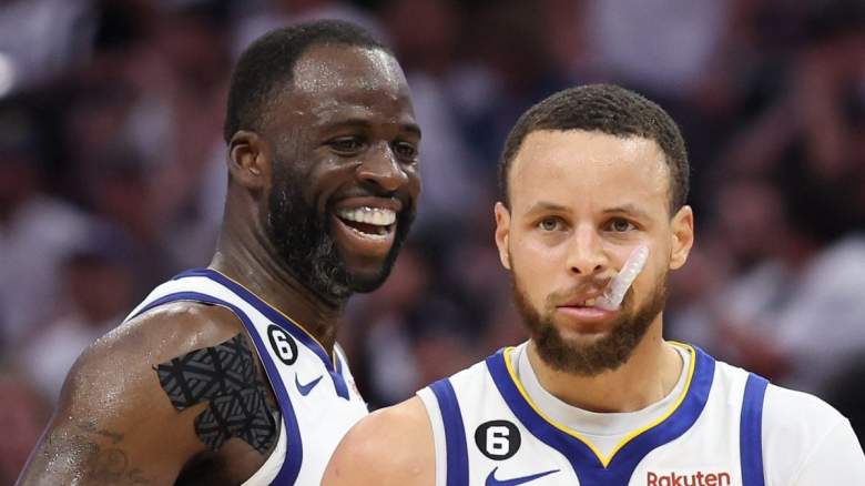 Draymond Green and Stephen Curry of the Golden State Warriors.