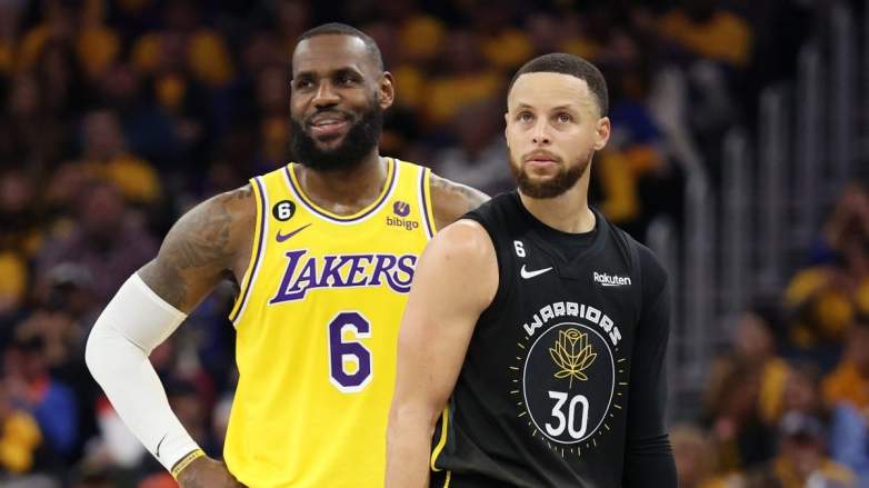 LeBron James of the Los Angeles Lakers and Stephen Curry of the Golden State Warriors.