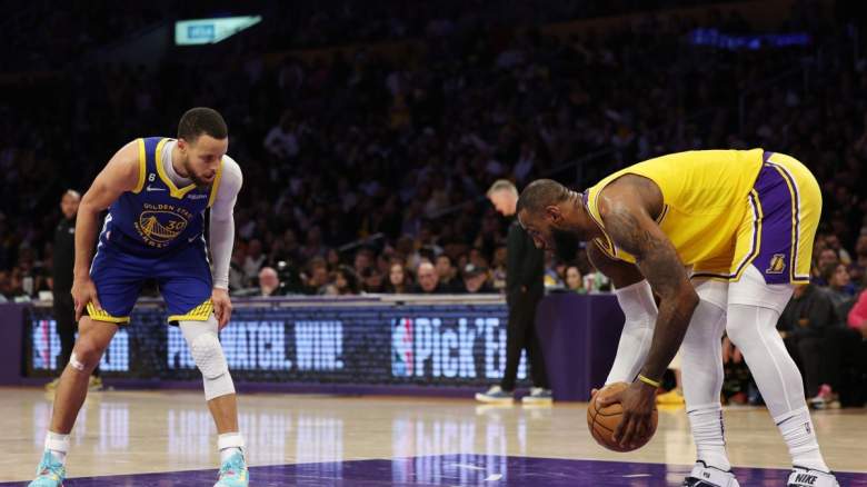 Warriors' Stephen Curry and Lakers' LeBron James