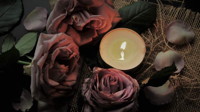 Roses and candle