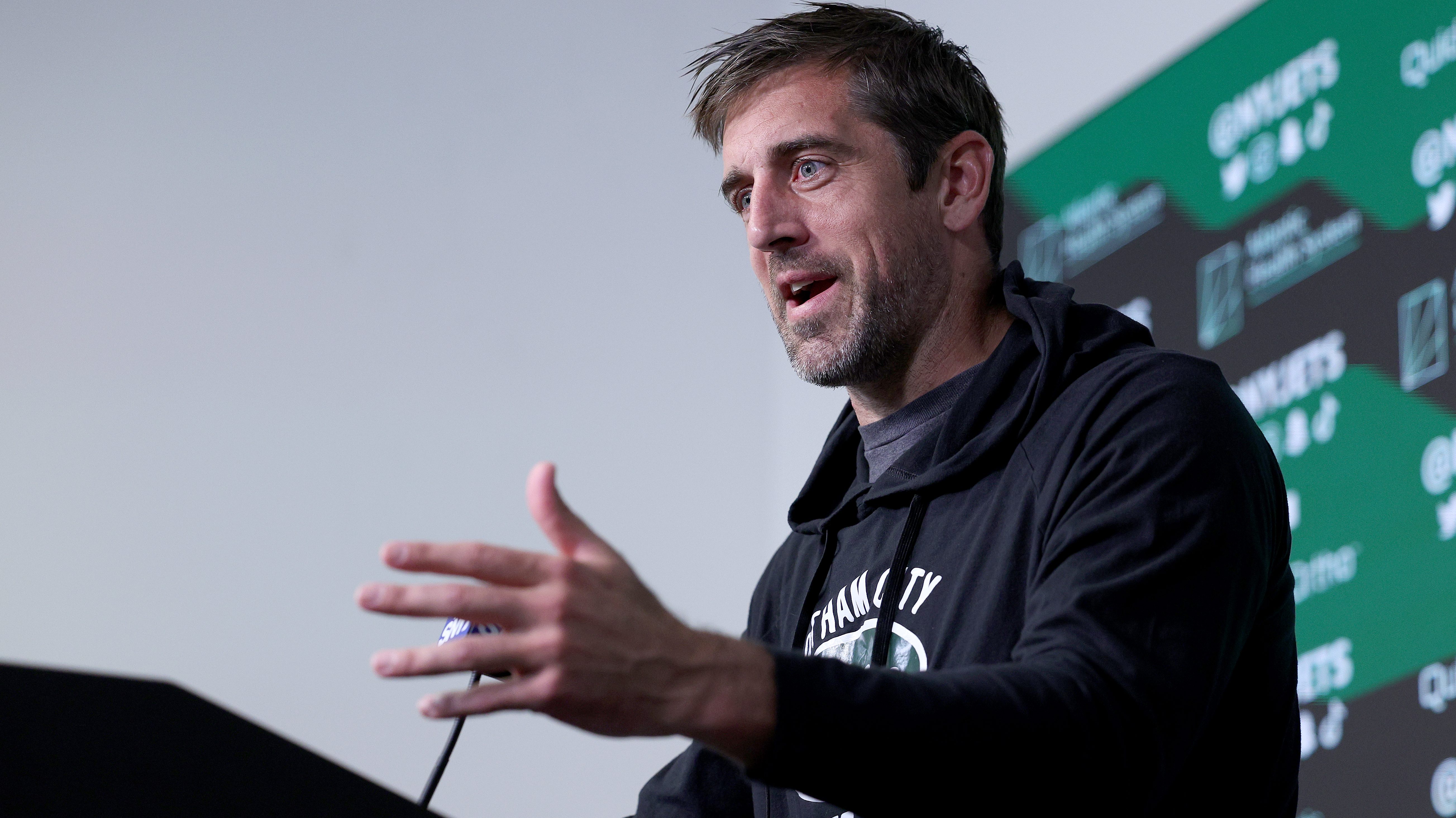 Aaron Rodgers Stays Perfectly On Brand, Holds Court During Jets Presser