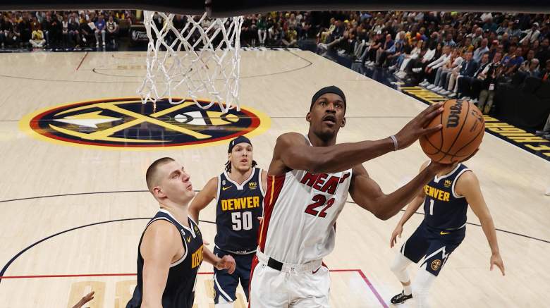Jimmy Butler of the Miami Heat during the Game 2 victory over the Nuggets in Denver in the NBA Finals.