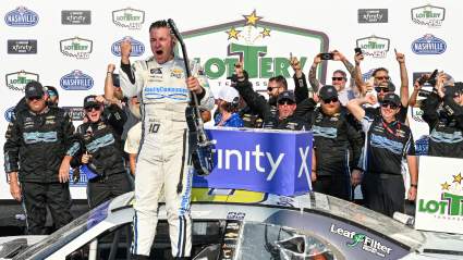 AJ Allmendinger Ties Bell & Hamlin at Nashville Superspeedway