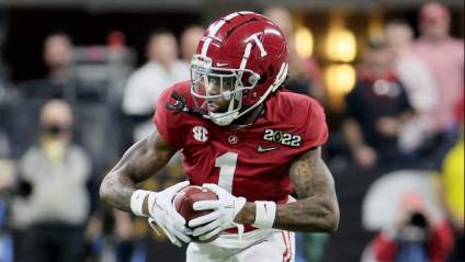 Former Alabama WR Jameson Williams Reacts to Brief Scuffle at Lions Camp